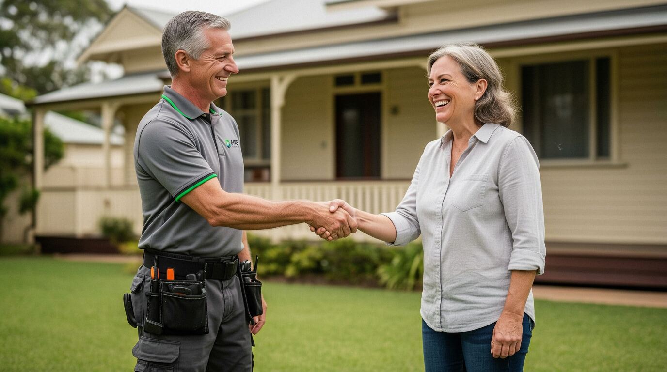 Asset Repair Group licensed builder standing in front of a Queensland home