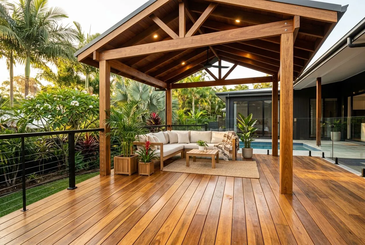 Spotted gum timber deck built by Asset Repair Group