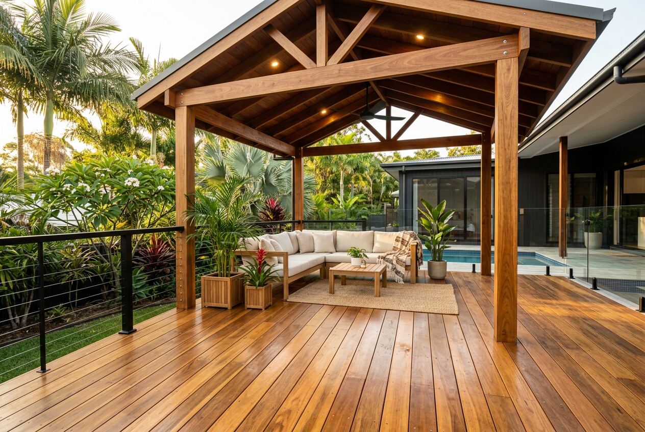 Spotted gum timber deck built by Asset Repair Group